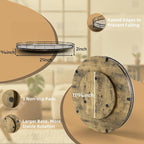 Lazy Susan Turntable Organizer for Table Top, 21’’ Round Wooden Lazy Susan for Cabinet Kitchen Countertop Pantry Dining Coffee Table for Condiments Spices, Rustic Bathroom Vanity Tray for Soap Candle - Image 2