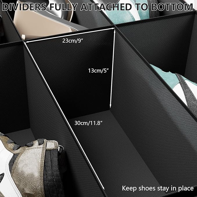 homyfort Under the Bed Shoe Organizer Fits 12 Pairs and 4 Pairs Boots,Sturdy & Breathable Materials,Underbed Storage Solution for Kids Men & Women Shoes,Great Space Saver for Your Closet Set of 2 - Image 5