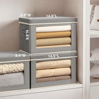 Homsorout Collapsible Storage Bins with Lids, 4 Pack Closet Cubes for Organization, Fabric Storage Baksets with Window, Clothes Organizer bins for Home, Dorm, Grey - Image 2