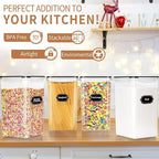 4pcs Large Tall Airtight Food Storage Containers with Lids - 6.5L / 5.9qt - Image 5