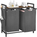 VASAGLE Laundry Hamper with Shelf, 2 Pull-Out Bags, 2 x 12.1 Gallons (46 L) by Unknown