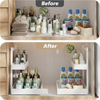 Bamboo Under Sink Storage 2 Tier Pull Out Cabinet Organizer - Image 4