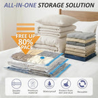 Vacuum Storage Bags with Hand Pump, Vacuum Seal Space Saver Bags,25 Combo | 80% Space-Saving Bags for Clothing, Blankets, Pillows, Bedding & Comforters; Multi-Size Variety Pack for Home & Travel - Image 2