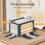 Clothes Storage Bins, 3 Openings, 66L, Navy Blue - Image 3
