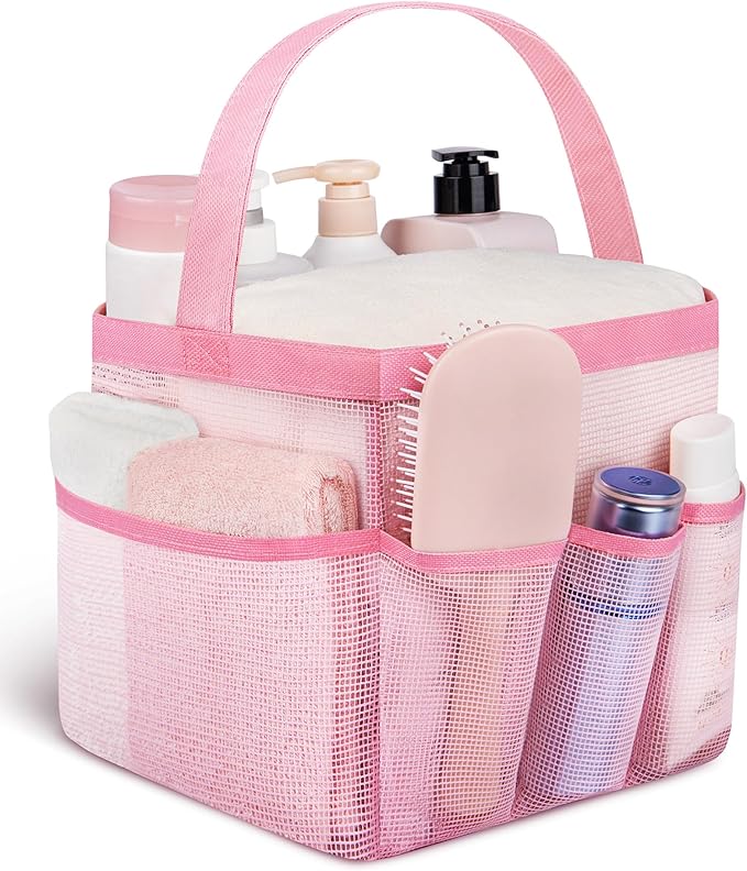 Mesh Shower Caddy Portable - 9 Pockets for College Dorm Room Essential by Attmu
