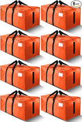 HOMESURE Supports 200lbs Heavy Duty Moving Bags - Strong Zipper & Wrap-Around Handles - Water-Resistant Storage Totes, Durable Alternative to Moving Boxes - 8 Pack - Orange by HOMESURE