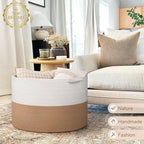INDRESSME 115L Extra Large Woven Rope Blanket Basket Living Room - Image 7