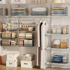 Jautokerdar 3 Tier Closet Hanging Shelves with Divider, Extra Large Closet Organizers and Storage, Clothes Hanging Organizer Clothing Sweaters Handbags Clutches Accessories - Image 2