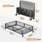 Yecaye Under Bed Storage with Wheels, 2 Pack Under Bed Shoe Storage, Black | Sturdy All-Metal Frame, Foldable, 360° Rolling Wheels, Tool-free Assembly, Underbed Storage Drawers for Shoes, Toys, Clothes - Image 2
