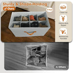4 Pack Shoe Organizer for Closet,Foldable Shoe Storage Organizer with Adjustable Dividers, Shoe Storage Box with Clear Cover, Fits up to 32 Pairs, Gray - Image 3