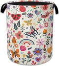 Colorful Butterfly Flowers Laundry Basket Collapsible Laundry Hamper Clothes Storage Bin for Bathroom Bedroom Room Decor 16" X 20.8" by NSMNSM