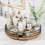 13" Lazy Susan Turntable Organizer - Wood Round Lazy Susan for Cabinet Kitchen Countertop Pantry Cupboard Dining Table Bathroom Coffee Bar Spice Storage Home Decor - Image 4