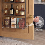 Over The Door Organizer, 6-Tier Carbon Steel Heavy Duty Hanging Storage, Kitchen Spice Rack Behind Door Caddy Shelf For Bathroom, Closets, Seasonings & Space Saver, Easy To Install - Image 4