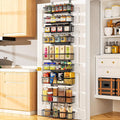 Moforoco 9-Tier Over The Door Pantry Organizer, Pantry Organization and Storage, Black Hanging Basket Wall Spice Rack Seasoning Shelves, Home & Kitchen Bedroom Bathroom House Essentials by MOFOROCO