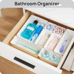 Vtopmart 44 PCS Plastic Drawer Organizer Set, Vanity Organizer Trays, White - Image 5