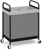 STORAGE MANIAC Rolling Laundry Hamper with Wheels 2-Section Laundry Sorter Rolling Laundrys Basket on Wheels with Removable Bag Clothes Hamper Laundrys Organizer Cart Bathroom Bedroom 100L Grey by STORAGEMANIAC