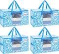 VENO Moving Bags, Wide Open Top, Clear Window, Spring Breeze, 4 Pack by Veno