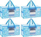 VENO Moving Bags, Wide Open Top, Clear Window, Spring Breeze, 4 Pack by Veno