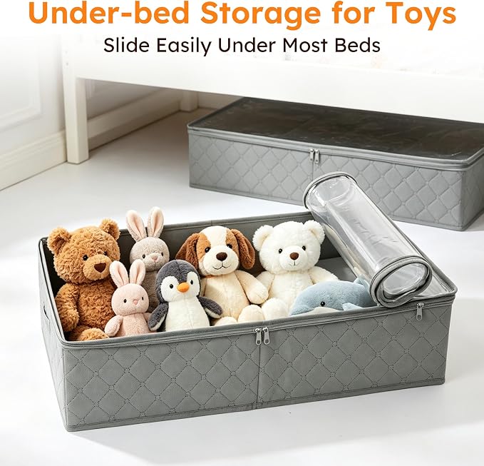 LotFancy Under Bed Storage Bags with Clear Window & Handles, 24” x 16” x 6" - Image 8