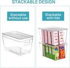 Vtopmart 12 Pack Clear Stackable Storage Bins with Lids and Handles, Medium - Image 3