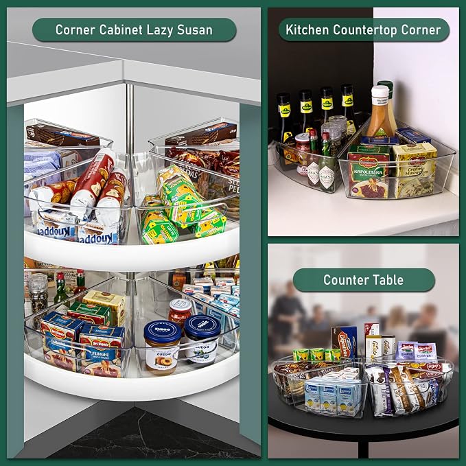 JEISSLIA Lazy Susan Cabinet Organizer Bins for 26"/ 28"/ 32" Diameter - Image 7