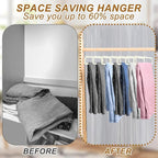 Pants Hangers Space Saving, 30 Pack Velvet Hangers for Closet with 30 Hooks, Strong Durable Non Slip Slim Clothes Hanger, Ultra Soft Flocked Hanger for Pants, Shirts, Bra, Shorts (Cream) - Image 4