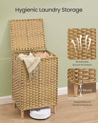 SONGMICS 2-Section Laundry Hamper with Lid, PE Rattan, 29 Gallons (110 L) - Image 5
