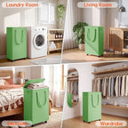 Slim Laundry Hamper with Wheels,20 Gal (75L) Rolling Laundry Basket with lid and wheels Clothes Hamper Foldable Tall Dirty Clothes Basket Sturdy Collapsible Clothes Hamper for Dorm,Laundry Room - Image 7