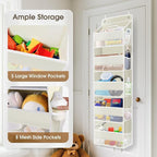 2 Pcs Over The Door Organizer Large Capacity Hanging Storage Room Organizer | 40 lb Capacity, Ultra-Sturdy, Foldable, Mesh Design with Clear Window, Space-Saving Organizer for Pantry, Nursery & Closet - Image 4