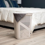 Mind Reader 60L Slim Laundry Hamper, Clothes Basket, Lid, Ventilated, Plastic, Set of 2, Ivory - Image 2