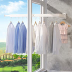 ZdwCyl Clothes Drying Rack,Laundry Space Saver Wall Mounted,Retractable,Collapsible(Tri-Fold), White Color Rack Clothing - Image 7