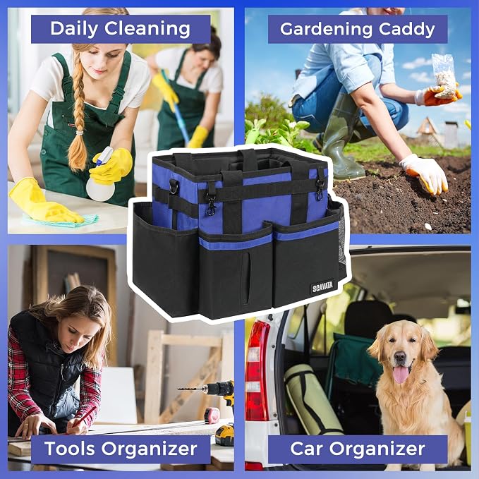 SCAVATA Compact Wearable Cleaning Caddy with Handle & Shoulder Straps - Image 7
