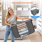90L Large Storage Bags, 6 Pack Clothes Storage Bins Closet Organizers | Foldable Storage Containers, with Reinforced Handle, for Clothing, Blanket, Comforters, Bed Sheets, Pillows and Toys,Gray - Image 6