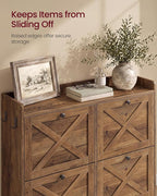 VASAGLE Narrow Shoe Storage Cabinet Organizer with 4 Flip Drawers | Freestanding Shoe Rack, Fits 16 to 24 Pairs, for Entryway, Farmhouse Style, Honey Brown, HANIS Collection UHSC403KB01S - Image 6