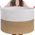 INDRESSME XXXLarge Woven Rope Blanket Basket Living Room, 90L by INDRESSME