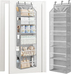 STORAGE MANIAC Over the Door Organizer 6-Shelf Closet Hanging Storage with 14 Mesh Pockets, 66lbs Capacity Clear Deep Pockets Behind Door Storage for Nursery, Bathroom, Bedroom, 1 Pack Grey by STORAGEMANIAC