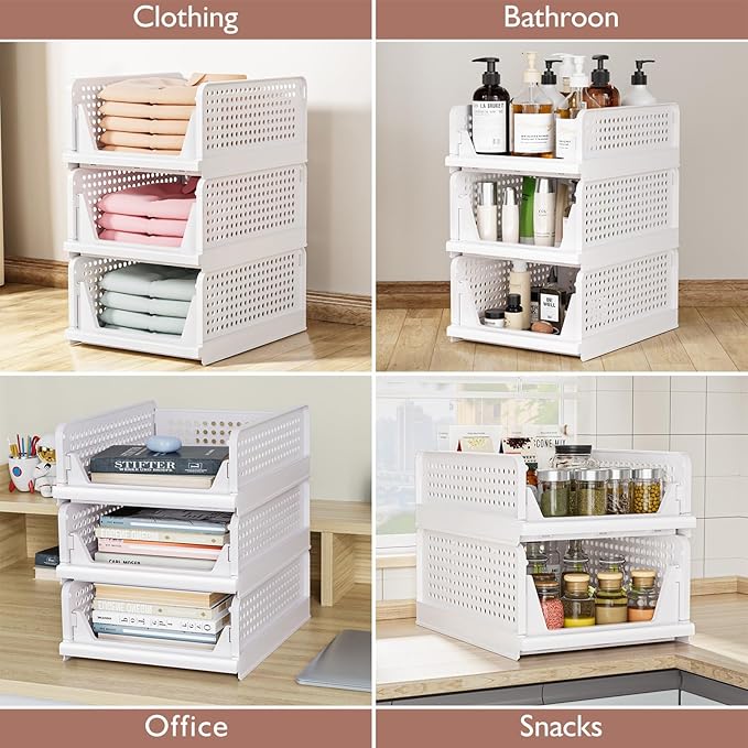 CTSNSLH 5 Pack Closet Organizers Stackable Storage Box - Image 5