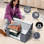 Fab totes 6 Pack Storage Bags for Clothes Blanket Storage Bins with Lids | Foldable Closet Organizers with Zippers,Window and Handles,Fabric Storage Bins for Sweater,Comforter,Bedding,Dorm essentials - Image 4
