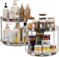 LAMU 2 Pack 2 Tier Lazy Susan Turntable Organizer 9.25'' Rotating Spice Rack Organization for Cabinet, Kitchen, Pantry, Countertop, Bathroom, Vanity, Medicine Cabinet Organizer, Grey by YourHome-OrganizationHelper