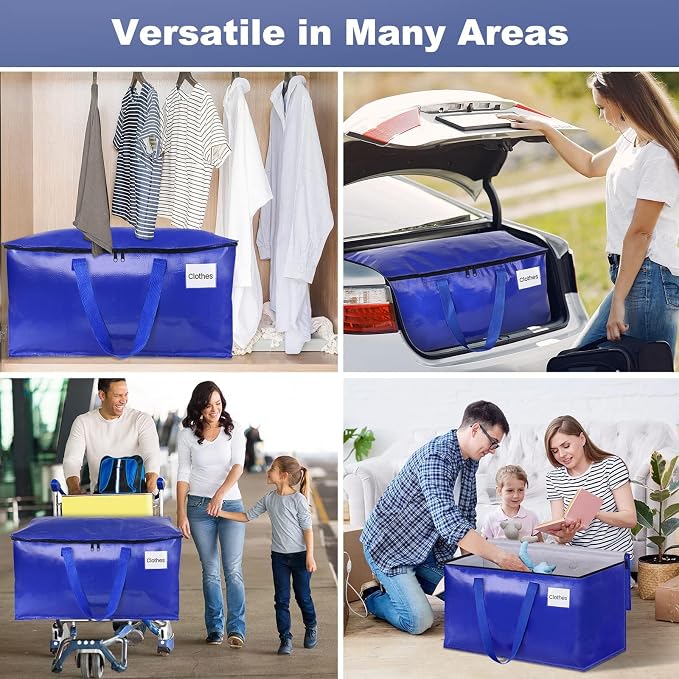 StorageRight Moving Bags, Moving Boxes, 93L 8-Pack Sotrage Bags Totes, Blue - Image 7