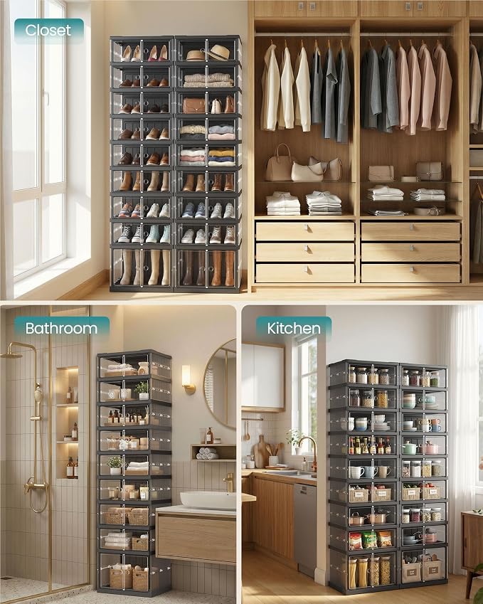 SONGMICS Foldable Shoe Storage Organizer, 9-Tier for 18 Pairs - Image 7