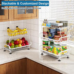 OKZEST 3-Tier Rolling Pantry Floor Organizers and Storage Cart with Wheels - Image 7