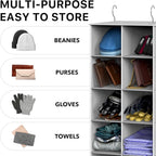 Simple Houseware 20 Section Shelves Hanging Shoes Organizer, Gray | Dual Metal Hooks, 10 Tier, Holds Up to 20 lbs, for Narrow Space - Image 7