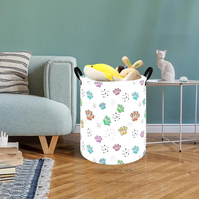 MAIZMZ Kids Hamper Storage Bins Organizer Toy Box Laundry Basket Large Canvas Collapsible Chest for Home/Dorm/Kitchen/Pet/Office/Closet/Shelf/Gift Baskets - Image 5