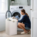 STORAGE MANIAC 3-Pack Large Laundry Hamper, 100L (26.4 Gal) Collapsible Laundry Basket with Bamboo Handles, Freestanding Waterproof Clothes Hamper for Laundry Room, Bedroom, Dorm, Towels, White - Image 7