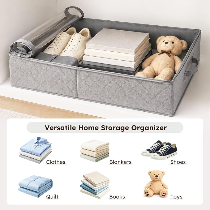 LotFancy Under Bed Storage Bags with Clear Window & Handles, 24” x 16” x 6" - Image 7