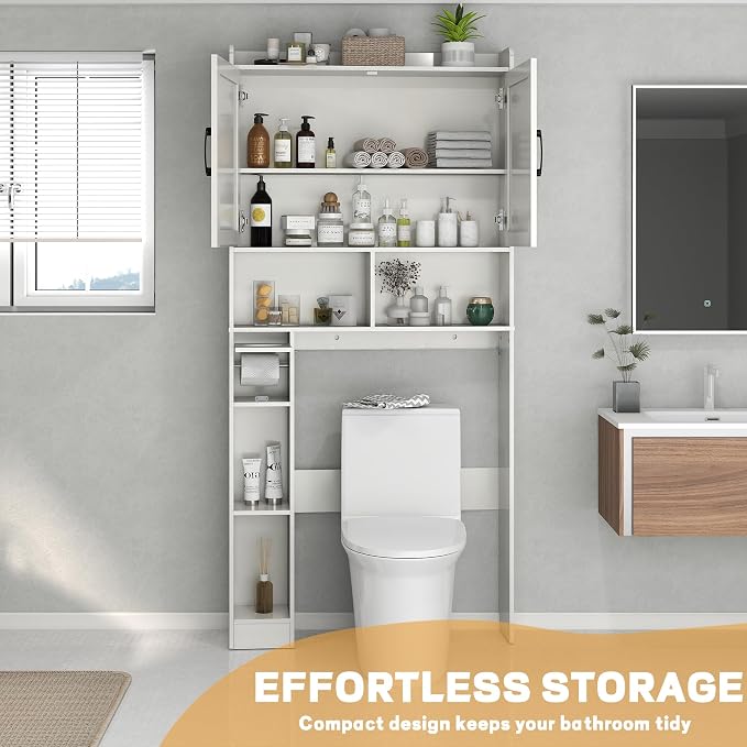 OMOCCUIT Over The Toilet Storage Cabinet,32" Over Toilet Bathroom Organizer - Image 3