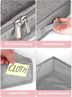 4-In Low Profile Under Bed Storage, Rigid Structure, 2 Pack, Gray | Below 4 Inch Low Space Storage, Rigid Sides & Bottom, Reinforced Handles, Foldable Design, for Couches, Cribs, Dorm Beds - Image 7
