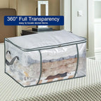 80L Clear Large Storage Bag for Clothes Comforters Blankets Pillows Bedding - Image 3