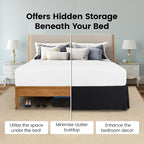 Full Bed Skirt, Hides Under-Bed Storage 16 Inch Drop, Pleated, White - Image 3